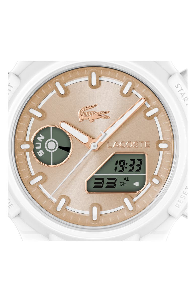 Lacoste LC33 Silicone Strap Watch, 40mm, Alternate, color, Carnation Gold