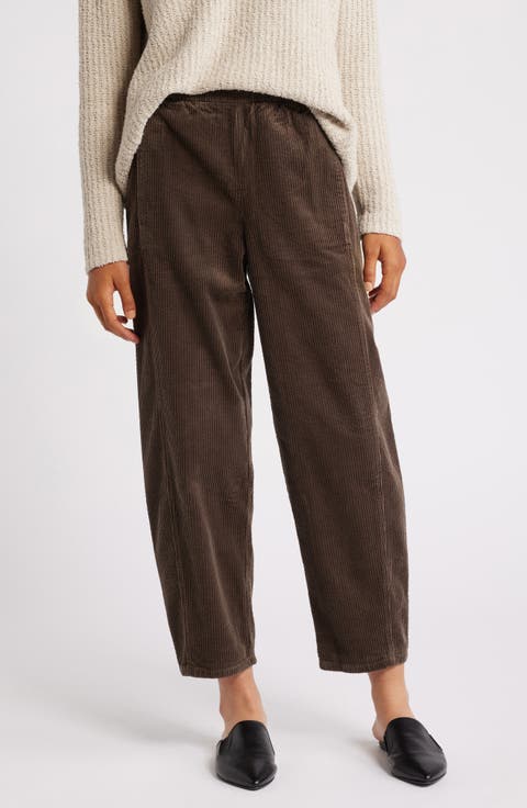Ankle Length Corduroy Lantern Pants (Regular & Petite)