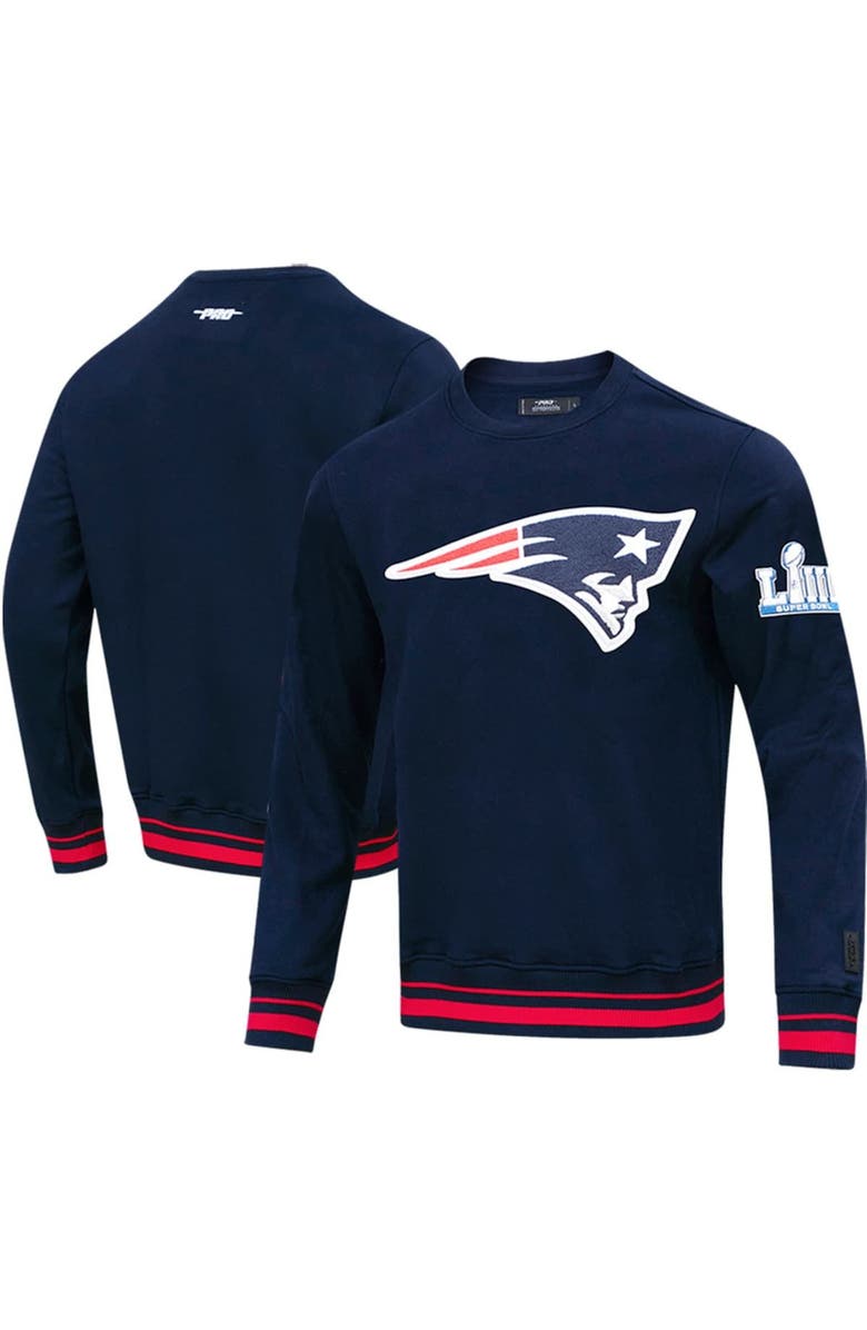 PRO STANDARD Men's Pro Standard Navy New England Patriots Mash Up Pullover Sweatshirt, Main, color, Navy
