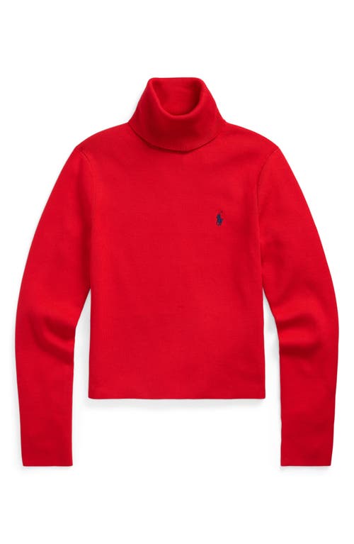 Polo Ralph Lauren Pima Cotton Blend Turtleneck Sweater In Red