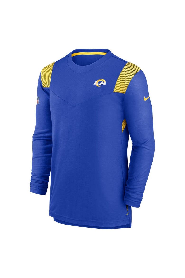 Men's Nike Royal Los Angeles Rams Sideline Tonal Logo Performance Player Long Sleeve T-Shirt, Alternate, color, Royal
