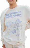 Samii Ryan By Samii Ryan Smiley Reconnect Relaxed Fit Fleece Crewneck Sweatshirt