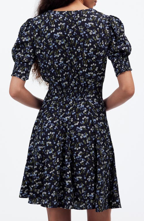 Madewell Floral V-neck Button-up Minidress In Cherry Print