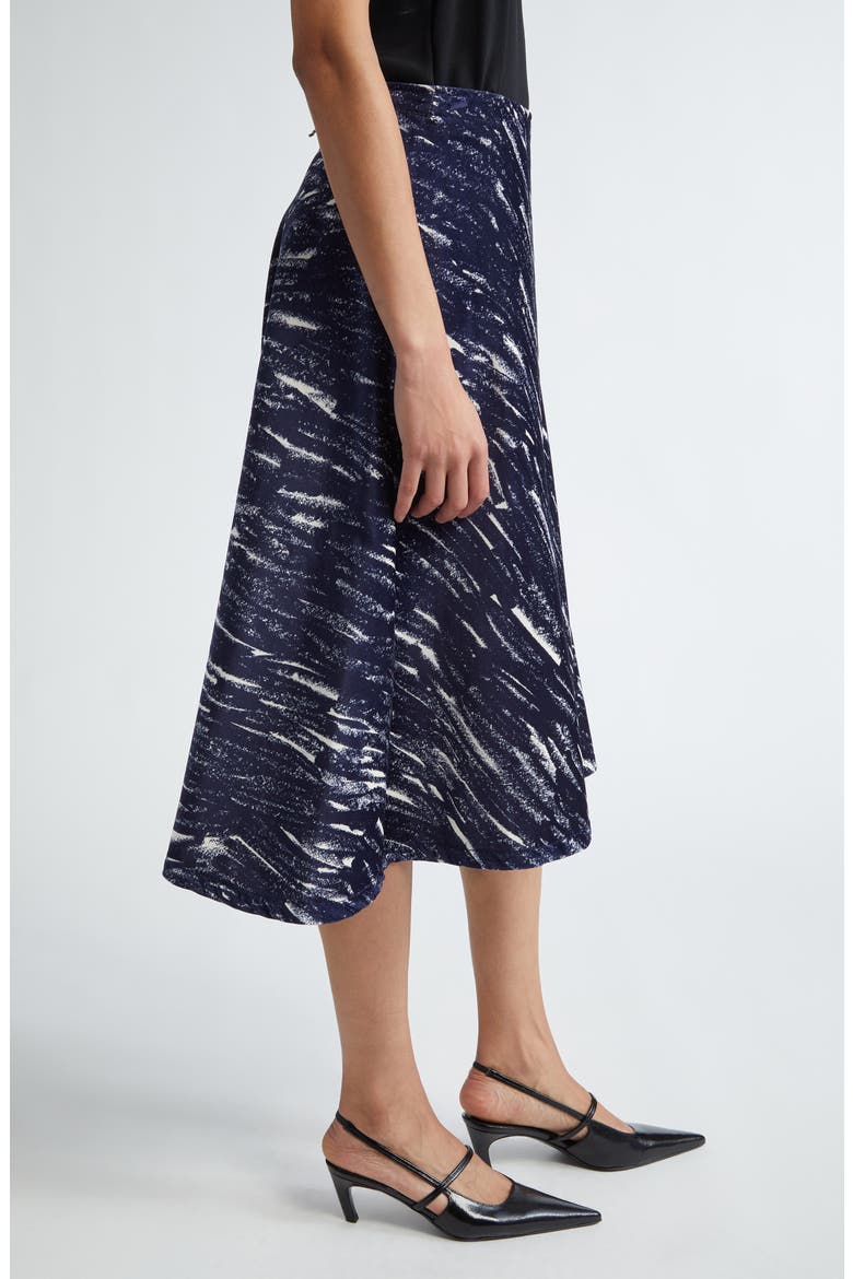 Cotton Stretch Fleece Midi Skirt, Alternate, color, MIDNIGHT