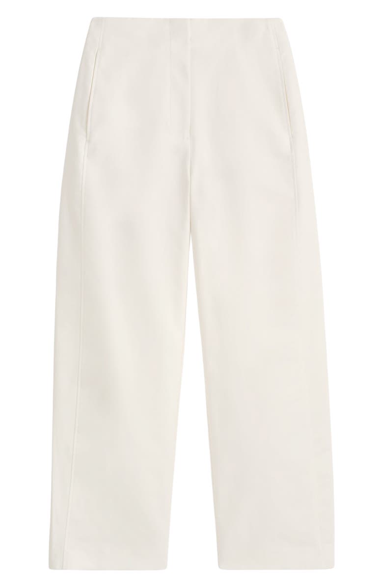 COS Soft Pima Cotton Barrel Leg Dress Pants, Alternate, color, White Dusty Light