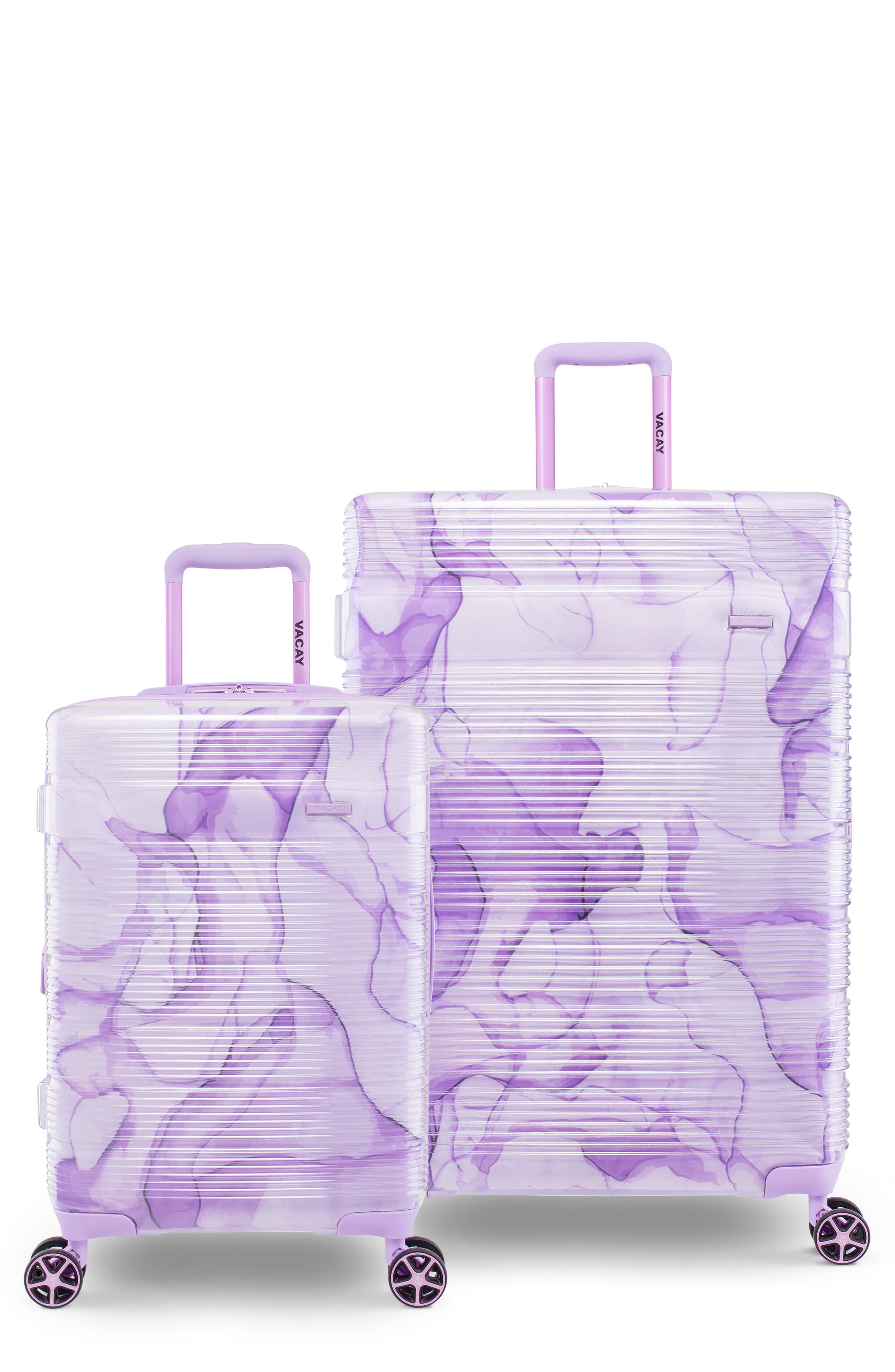 Vacay Spotlight Clear 2-Piece Lightweight Luggage Set, Main, color, 