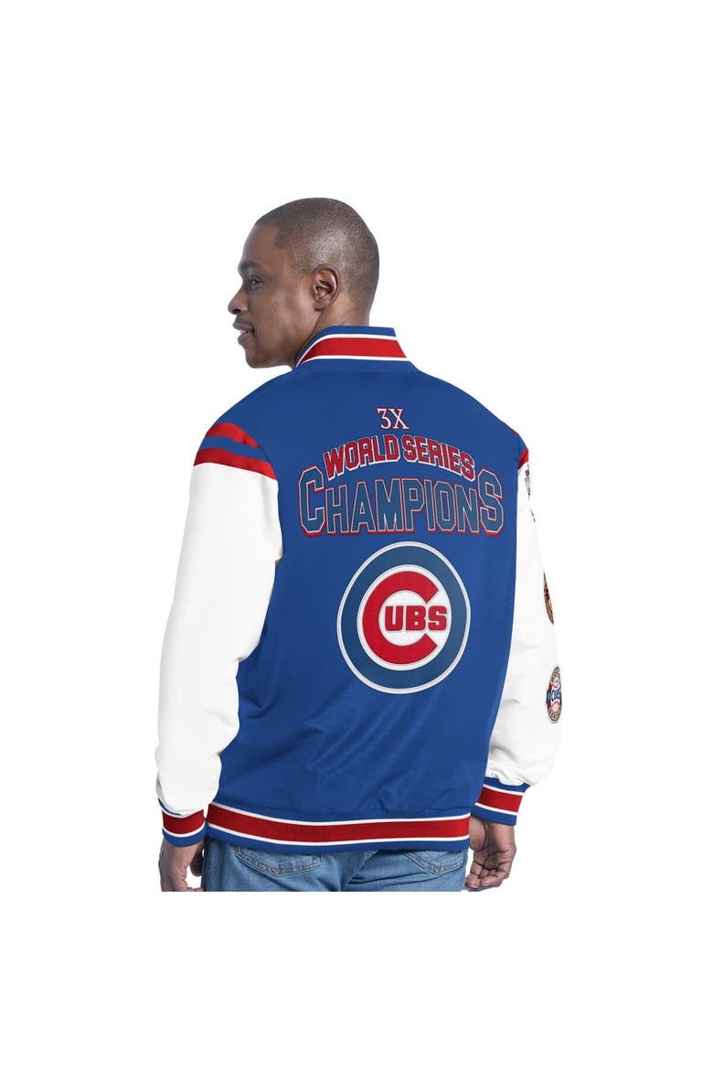 Men's G-III Sports by Carl Banks  Royal Chicago Cubs Recruit Commemorative Full-Snap Varsity Jacket, Alternate, color, Royal