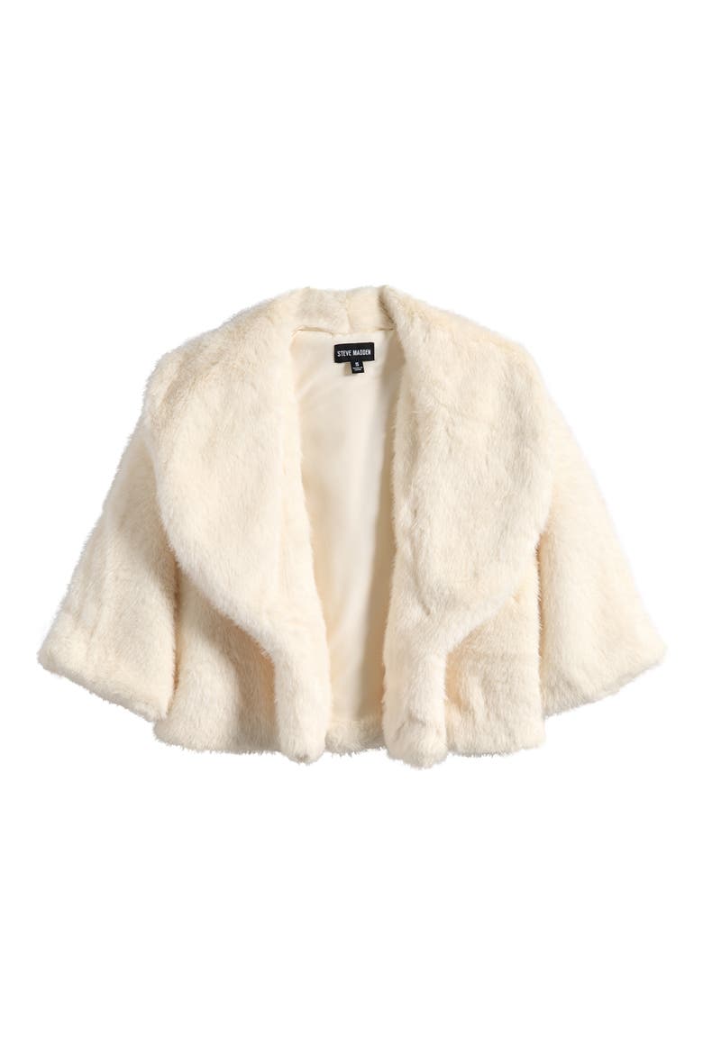 Hestia Crop Faux Fur Jacket, Alternate, color, CREAM