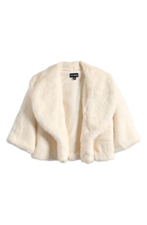 Steve Madden Hestia Crop Faux Fur Jacket In White