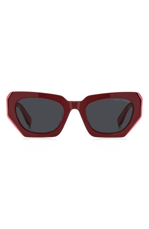 52mm Rectangular Geometric Sunglasses