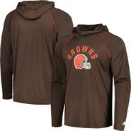 STARTER Men's Starter Brown Cleveland Browns Raglan Long Sleeve Hoodie T-Shirt