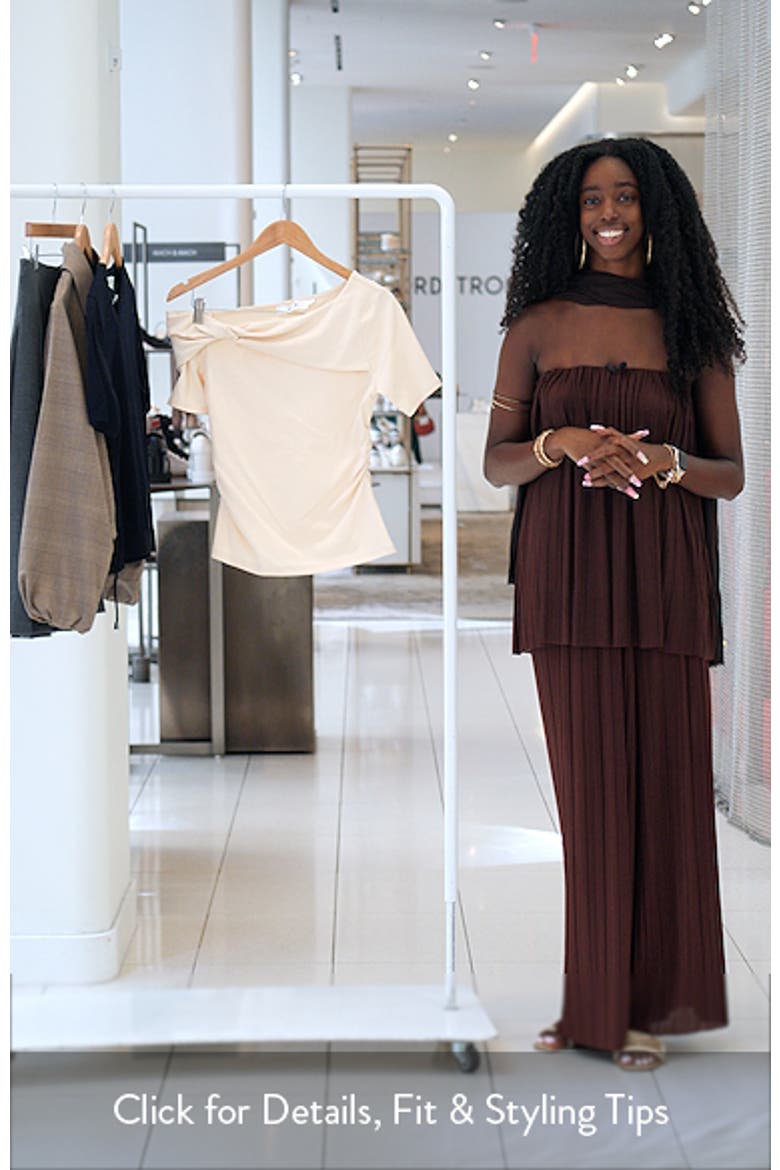 Saylah One-Shoulder Stretch Cotton Top video
