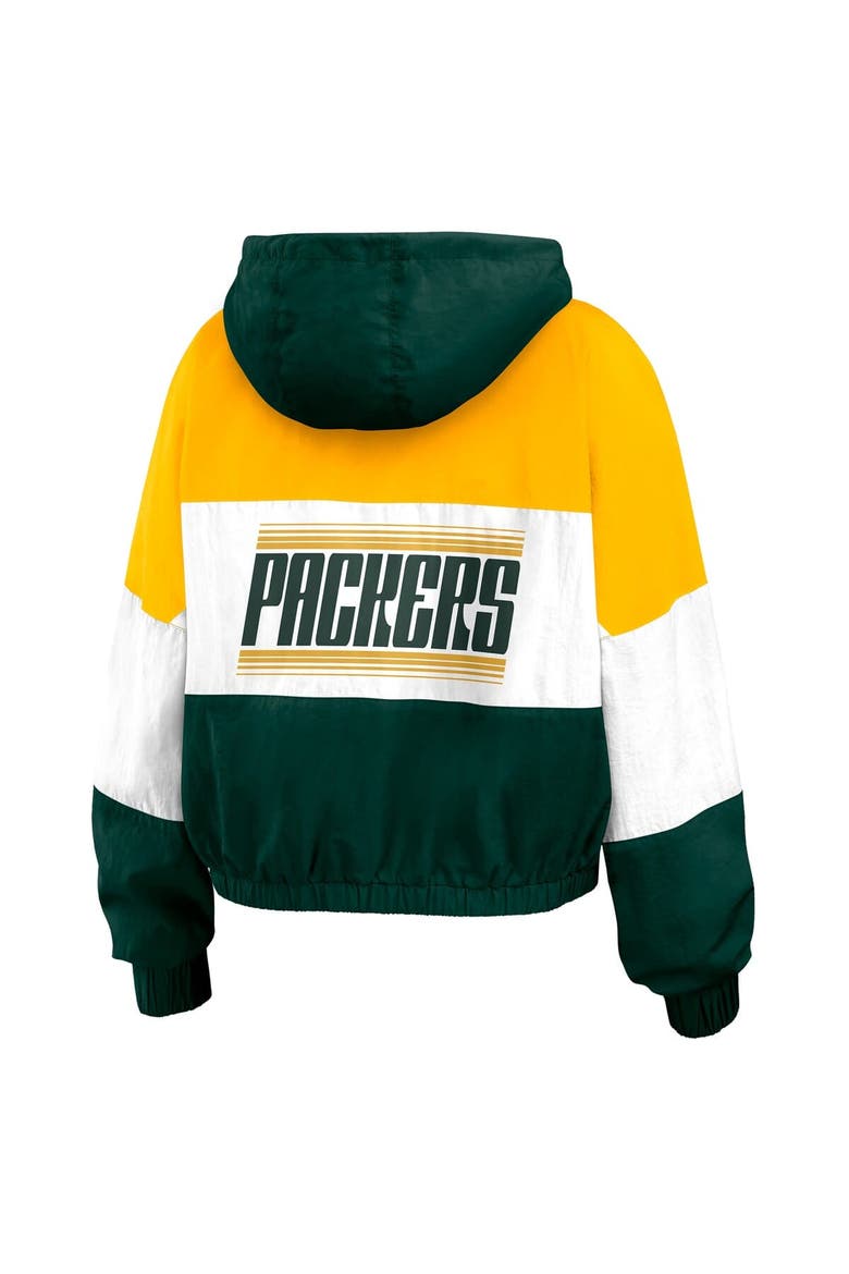 Women's WEAR by Erin Andrews  Green Green Bay Packers Color Block Full-Zip Windbreaker Jacket, Alternate, color, Green