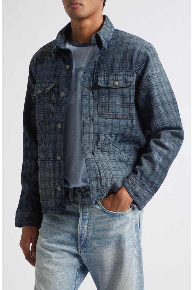 Holland Wash Plaid Jacquard Denim Overshirt, Alternate, color, HOLLAND WASH