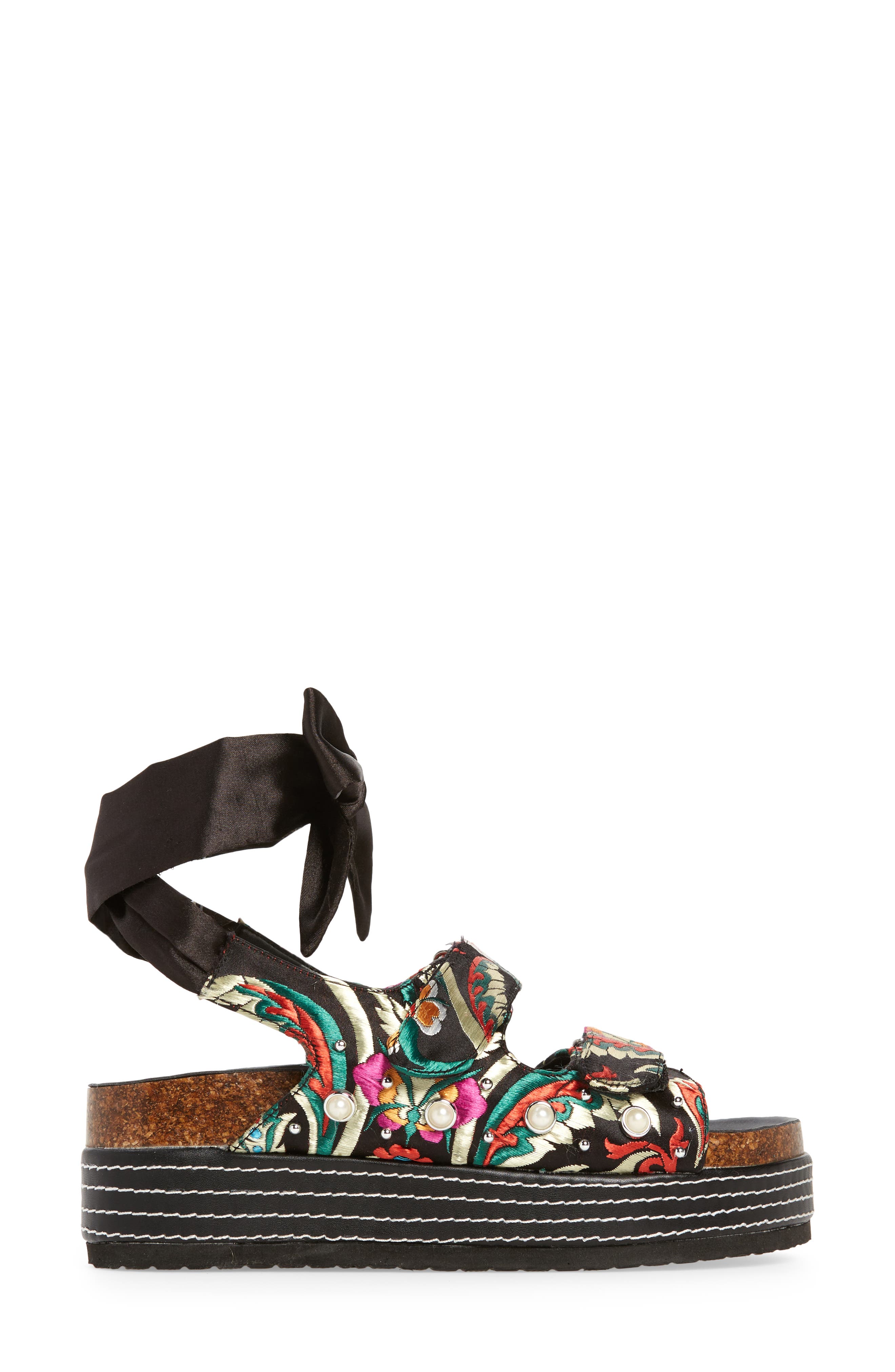 AZALEA WANG Mackley Ankle Tie Platform Sandal, Alternate, color, 