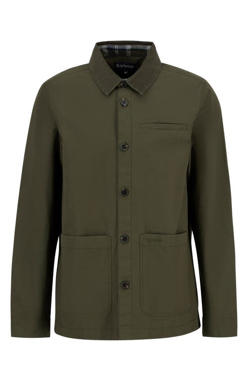 Barbour Cole Tailored Poplin Overshirt In Green