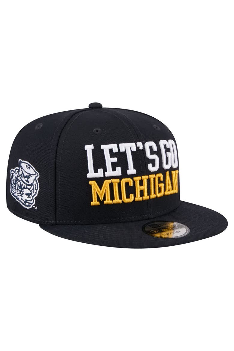 Men's New Era  Navy Michigan Wolverines Go Team 9FIFTY Snapback Hat, Main, color, Navy