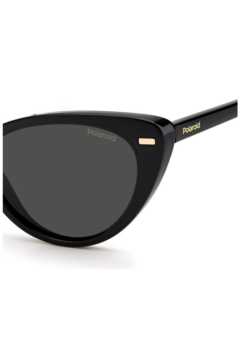 52mm Polarized Cat Eye Sunglasses, Alternate, color, BLACK / GRAY PZ