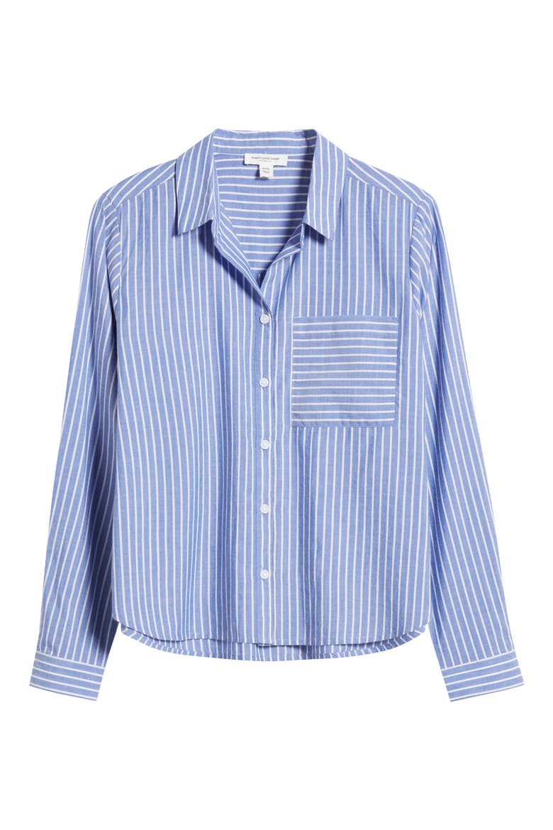 Candy Stripe Cotton Blend Button-Up Shirt, Alternate, color, MONTE CAVO