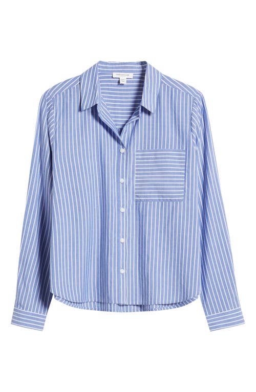 BEACHLUNCHLOUNGE BEACHLUNCHLOUNGE CANDY STRIPE COTTON BLEND BUTTON-UP SHIRT 