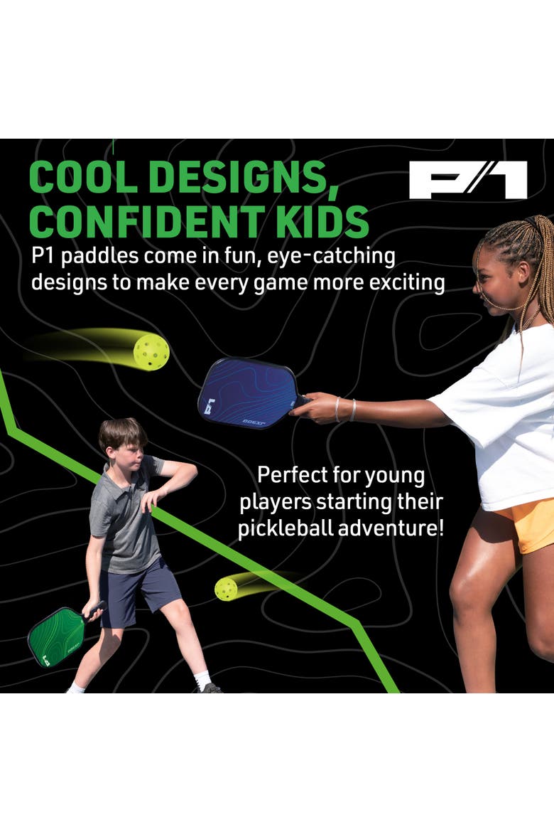 P1 Pickleball Starter Kit, Green & Blue, With Carry Bag, Family Game, Alternate, color, Multicolored