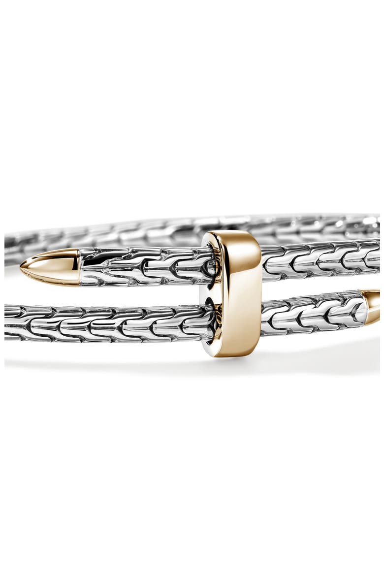 Spear Flex Cuff, Sterling Silver, 14K Gold, Alternate, color, SILVER AND GOLD