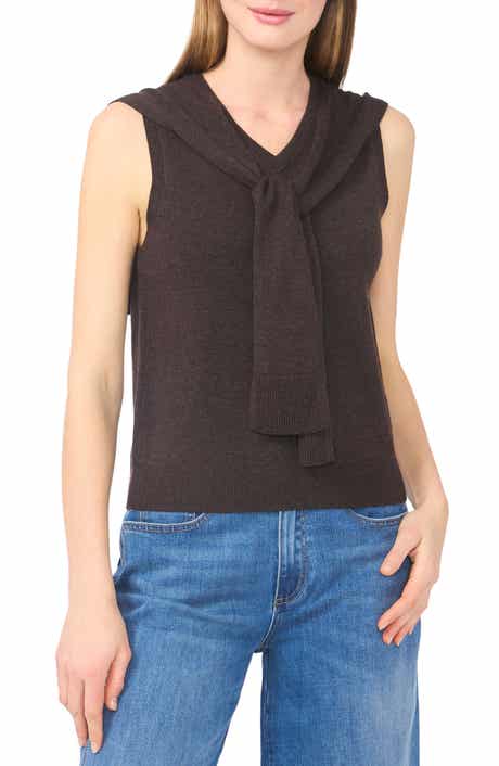 Halogen® Tie Shoulder Sleeveless Sweater