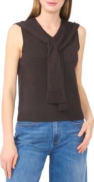 Halogen® Tie Shoulder Sleeveless Sweater