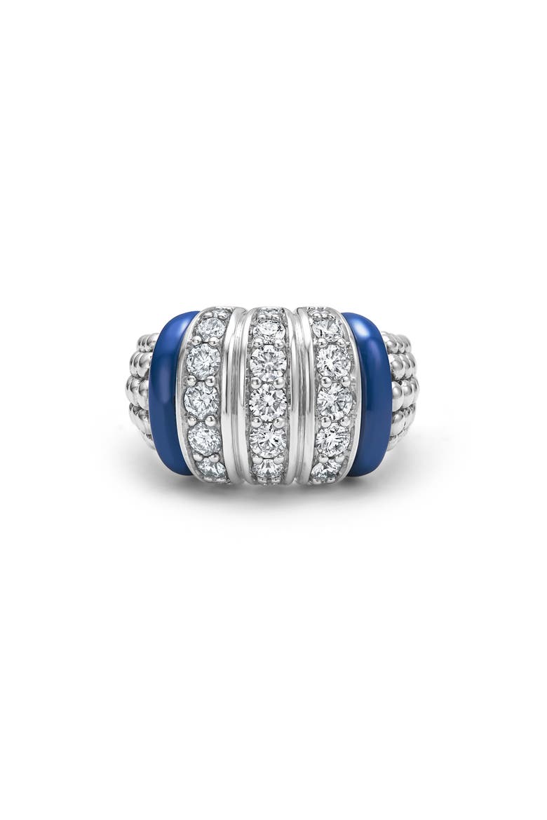 Blue Caviar Diamond & Ceramic Ring, Alternate, color, MARINE