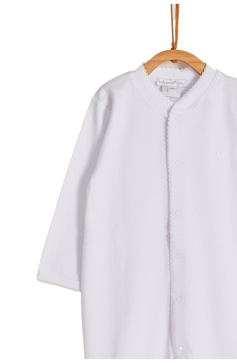 Babycottons Premium Peruvian Pima Cotton Logo Footie for Infant, Main, color, White