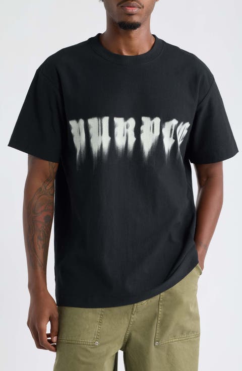 Textured Cotton Graphic T-Shirt