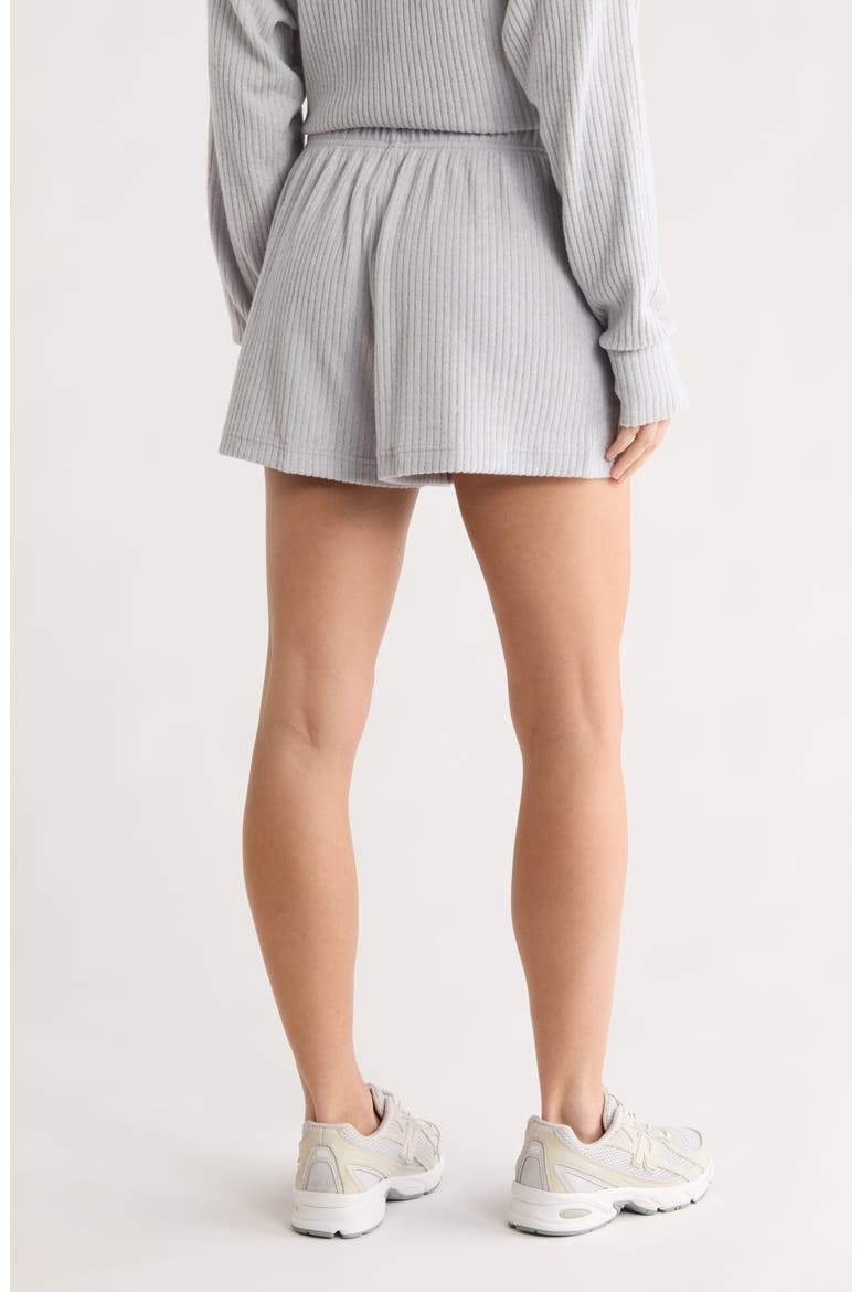 CityRun Rib Knit Wide Leg Shorts, Alternate, color, HEATHER GREY