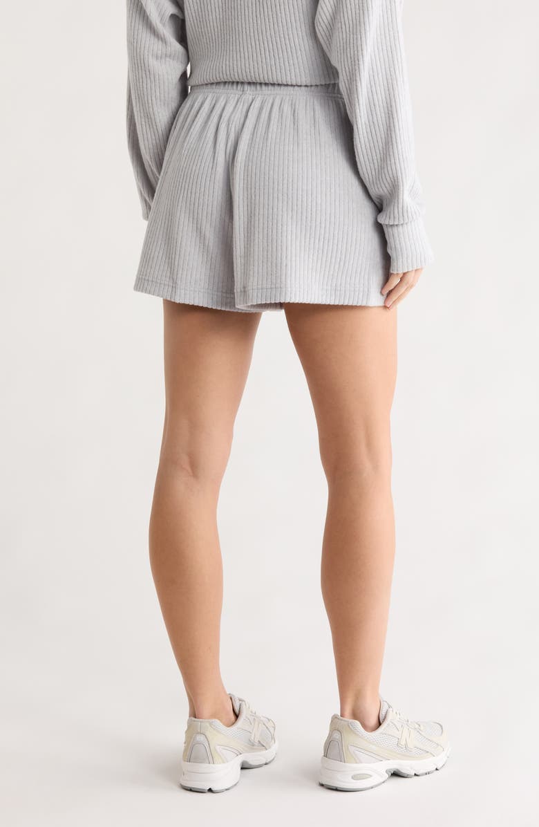 90 DEGREE BY REFLEX CityRun Rib Knit Wide Leg Shorts, Alternate, color, Heather Grey