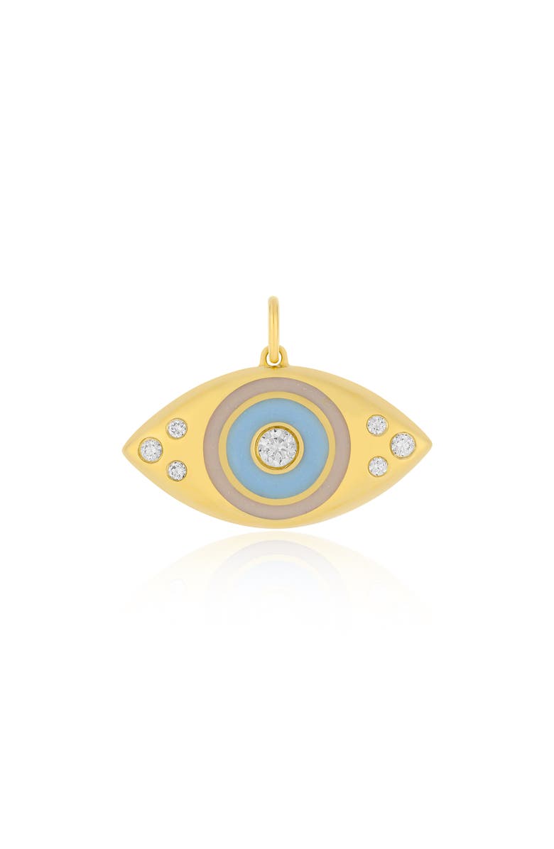 EF Collection Jumbo Diamond Evil Eye Charm, Main, color, 14K Yellow Gold