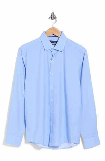 Check Trim Fit Long Sleeve Dress Shirt