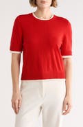 French Connection Layered Crewneck Short Sleeve Sweater
