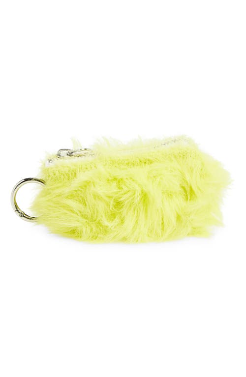 Verloop Faux Fur Pouch Bag Charm In Green