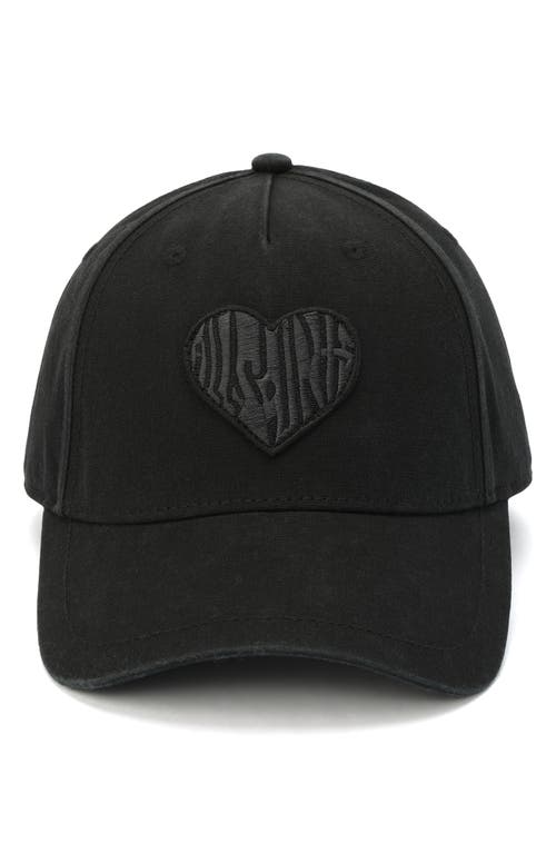 ALLSAINTS ALLSAINTS HEART PATCH COTTON ADJUSTABLE BASEBALL CAP