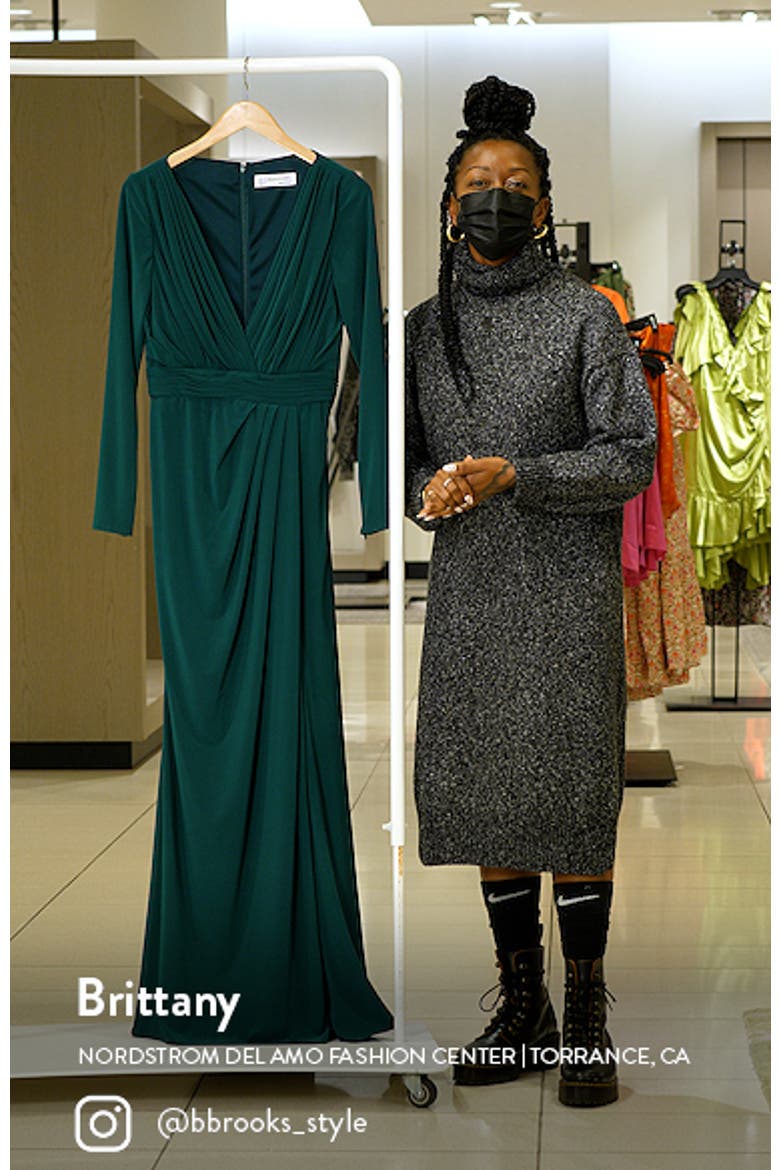 Long Sleeve Wrap Jersey Gown video