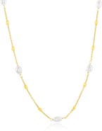 SIMONA Freshwater Pearl & Bead Station Chain Necklace