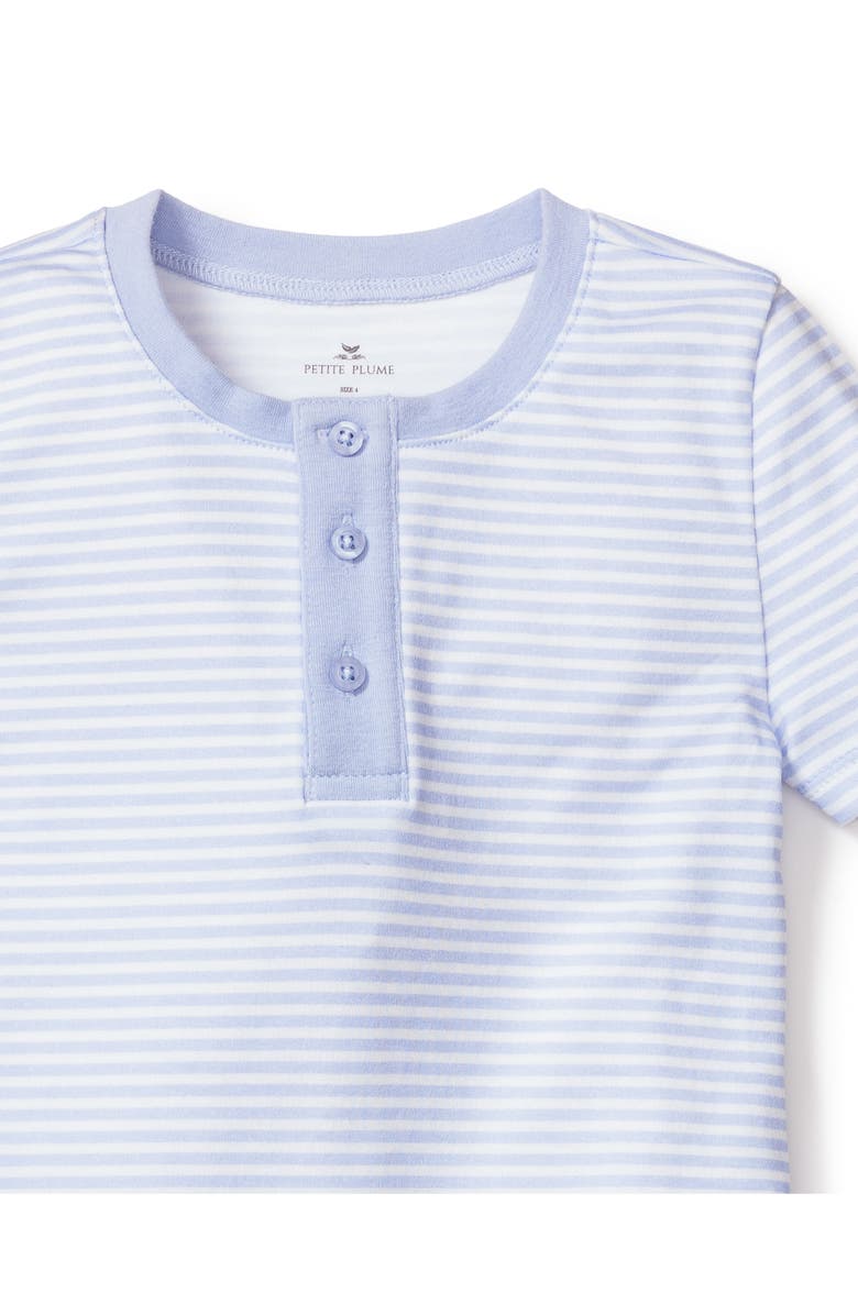 Petite Plume Kids' Fitted Pima Cotton Short Pajamas, Alternate, color, Blue