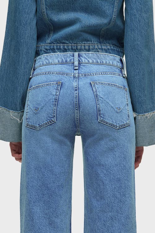 Hudson Jeans Rosie High-rise Wide Leg Ankle Raw Hem In Blue