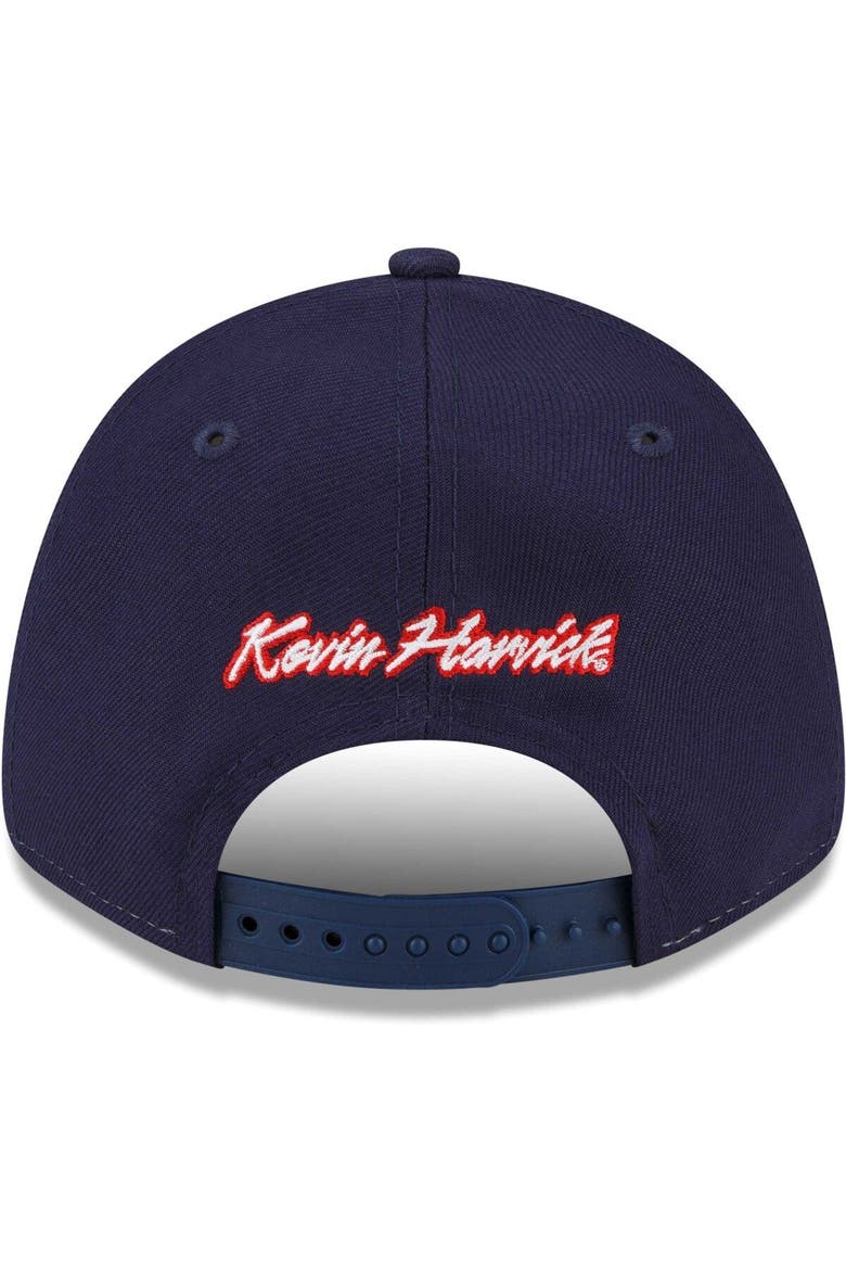Men's New Era White/Blue Kevin Harvick 9FORTY Americana Snapback Adjustable Hat, Alternate, color, White