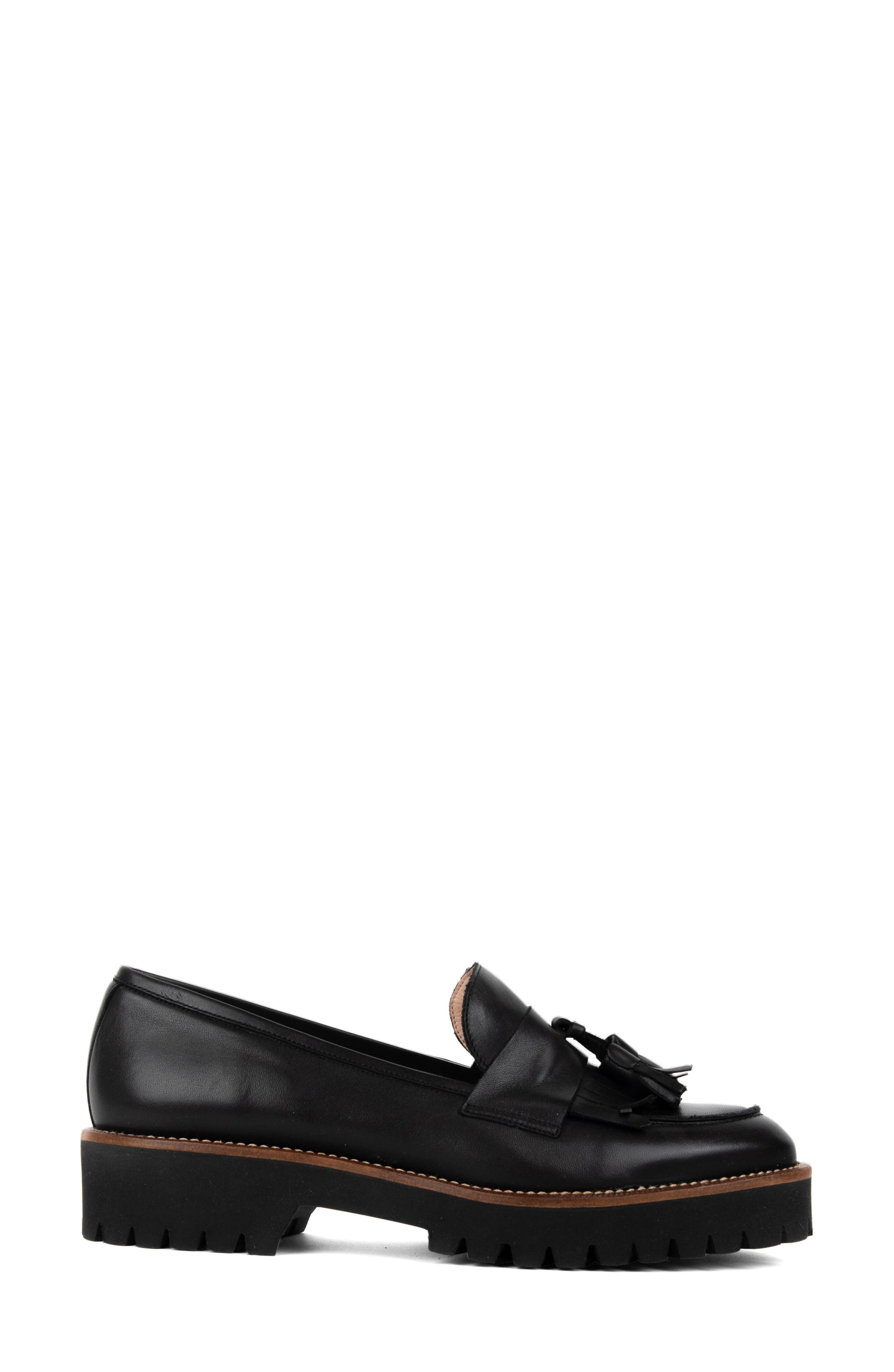patricia green Beckham Tassel Lug Loafer, Alternate, color, Black Napa