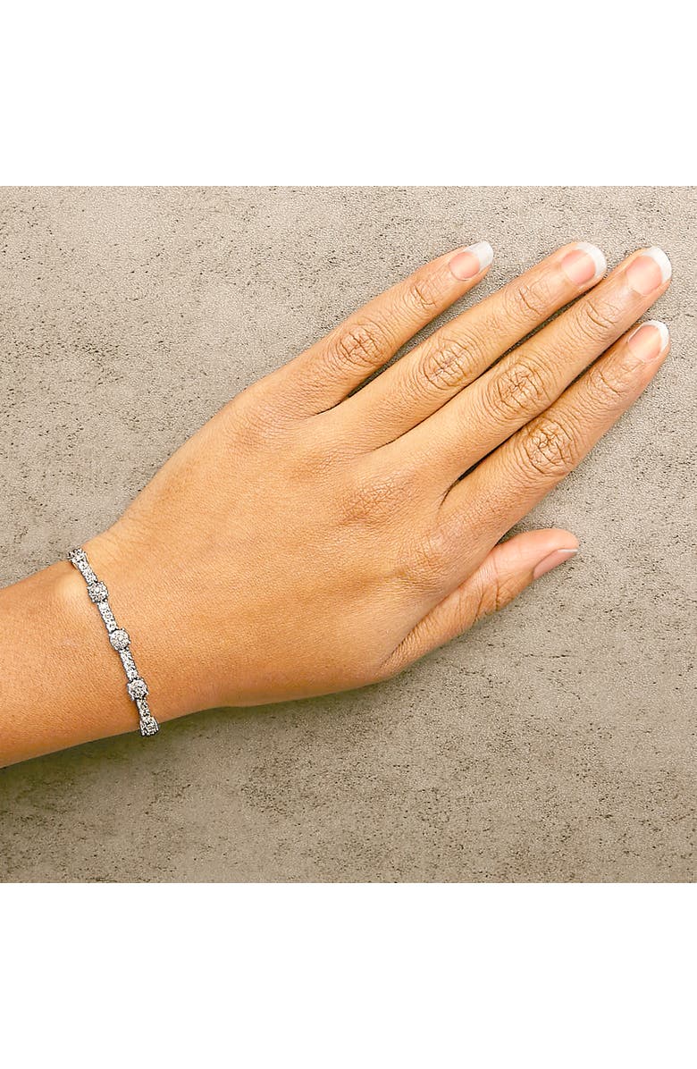 Haus of Brilliance Silver 1/2 Cttw Diamond Cluster and Bar Bolo Bracelet, Alternate, color, White