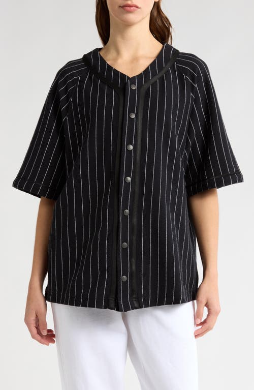Free People Fp Movement Starting Line Cotton Layering Top In Black And White Comb