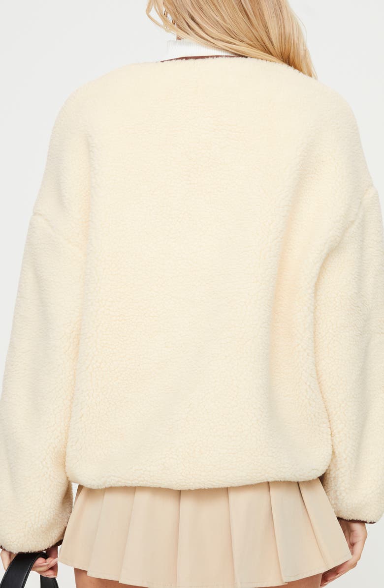 Princess Polly Adylic Teddy Faux Shearling Coat, Alternate, color, Cream