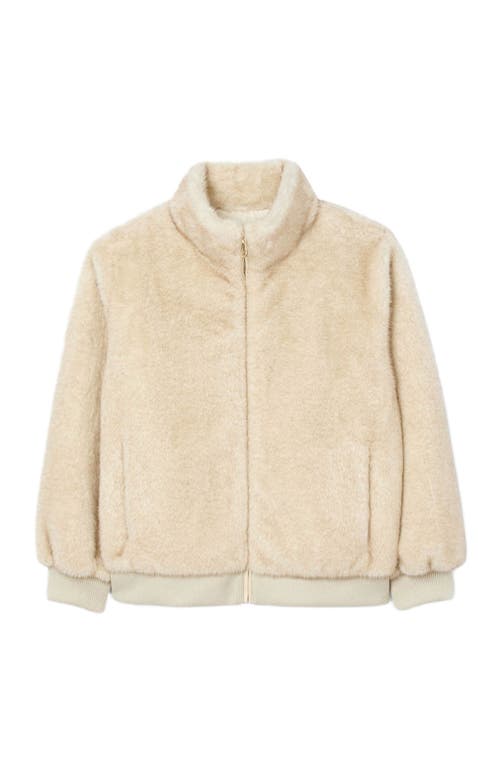 Sandro Faux Fur Jacket In Brown