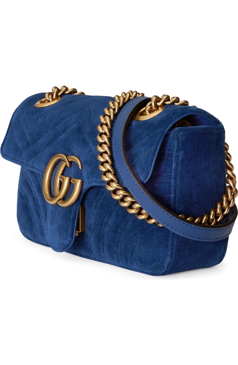 Gucci Small GG Marmont 2.0 Matelassé Velvet Shoulder Bag, Alternate, color,