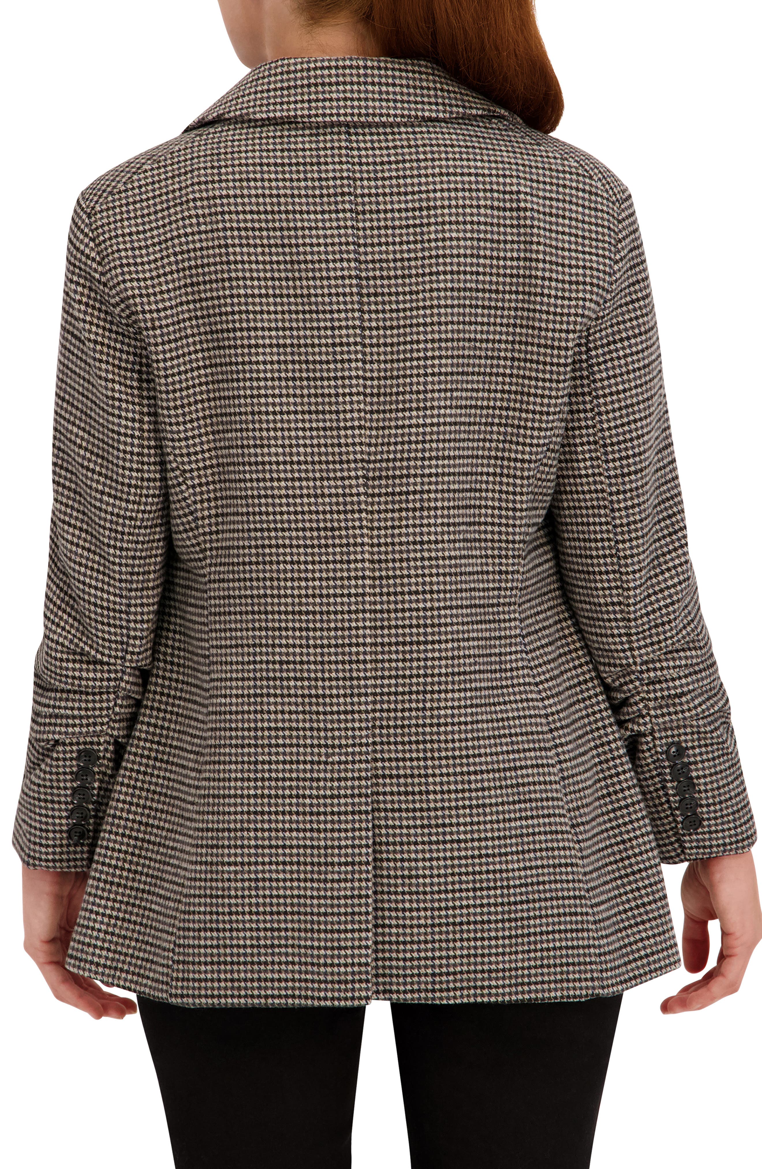 Houndstooth Ruched Sleeve Blazer - image 2